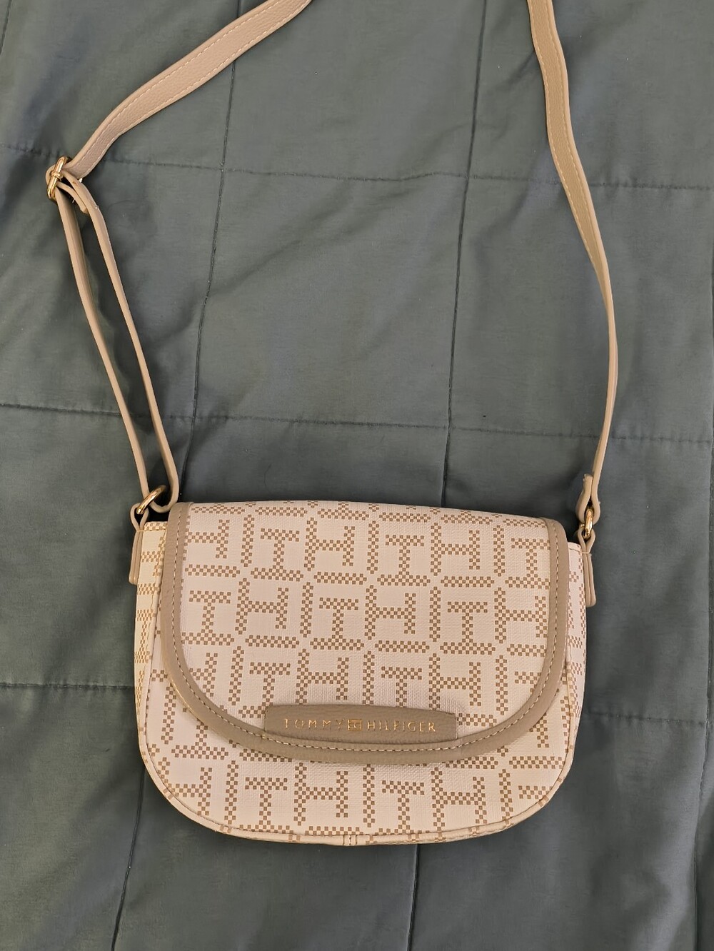 Tommy Hilfiger Blush Pink Perforated Logo Crossbody